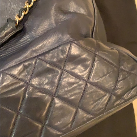 Chanel Navy Quilted Tote Handbag - Picture 5 of 16